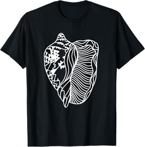 Black t-shirt with a white abstract design on a plain background